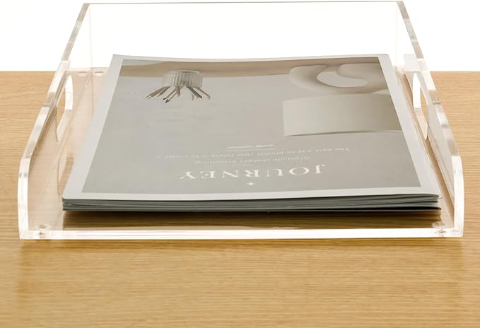 Clear Acrylic Paper Trays, Desk File Organizer, A4 Paper Holder, Low-Profile - Image 6