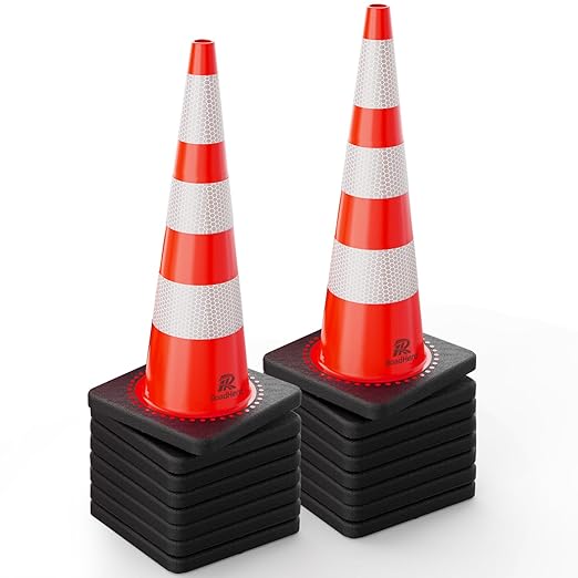 RoadHero 16 Pack Traffic Safety Cones 36 Inch, PVC Cone by RoadHeroUS