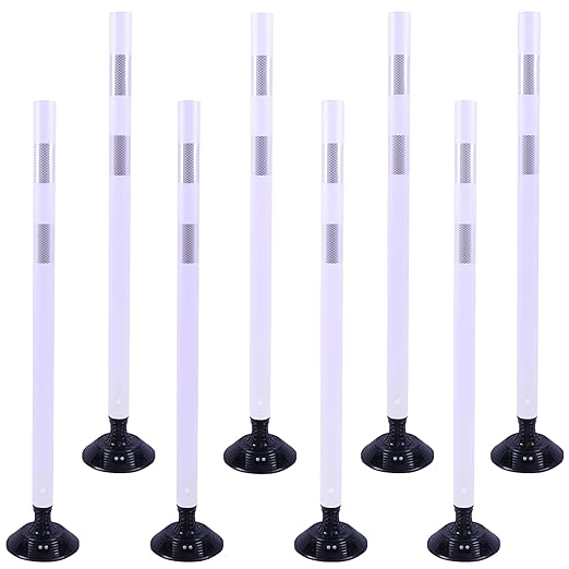 OrangeStar 8 Pack Delineator Post 48" White Traffic Delineator Cones by OrangeStar