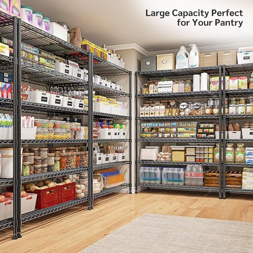 REIBII 6-Tier Storage Shelves, 75''H 1200LBS Garage Shelving for Warehouse (Pack of 2) - Image 2
