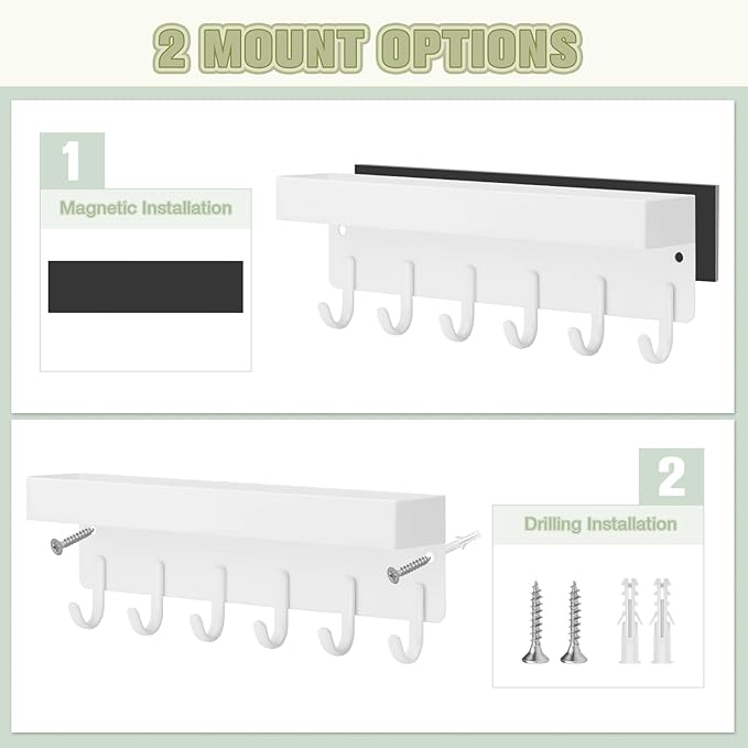 VIS'V Magnetic Key Holder Wall Mount, Compact Metal Key Rack - Image 2