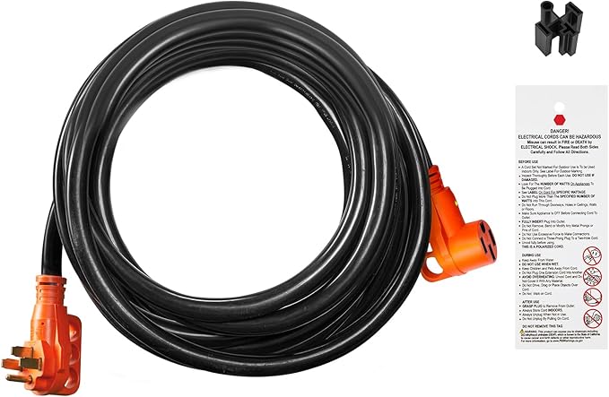 VEVOR 50 Amp RV Extension Cord 50 Feet, Heavy Duty STW 6/3+8/1 AWG Power Cord - Image 9