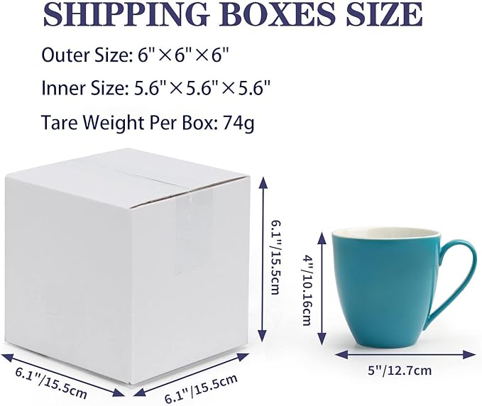 6x6x6 Shipping Boxes for Small Business, 40 Pack White Corrugated Cardboard Box - Image 6