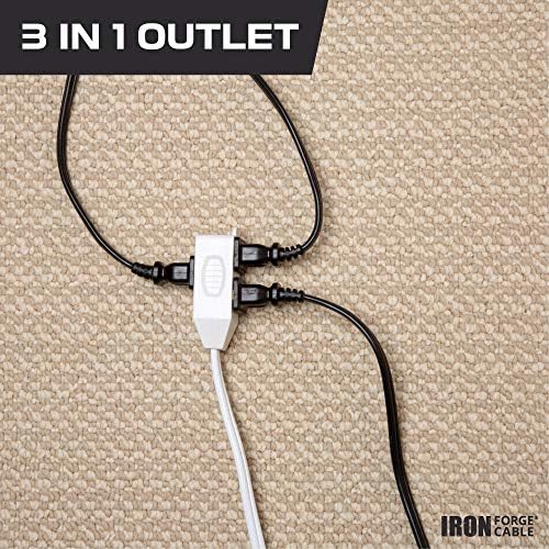 Iron Forge Cable 16 Gauge White Indoor Extension Cord, 10 Ft - SJT - Image 4