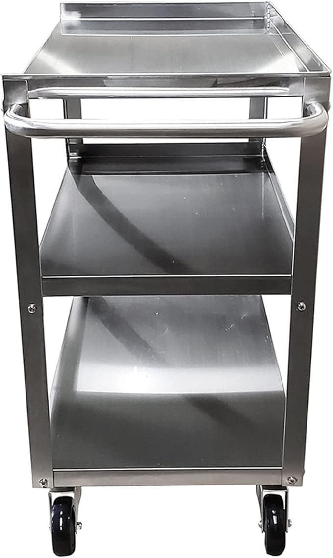 15 in. Wide X 24 in. Long X 33 in High | 3 Shelf Metal Utility Cart on Wheels - Image 4