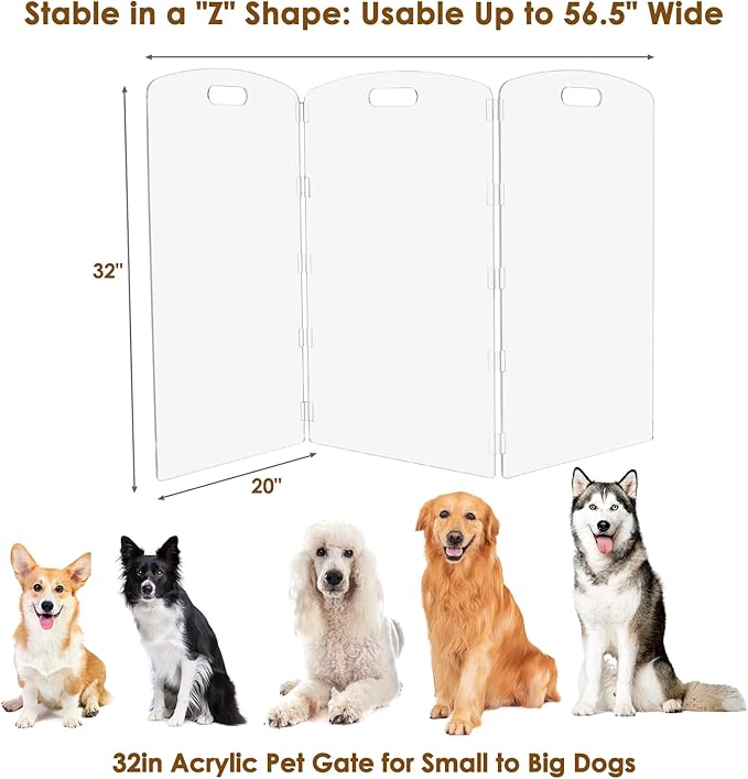 Modern Frame Clear Acrylic Freestanding Dog Gate - Image 4