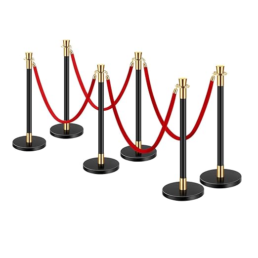 VEVOR Stanchions and Velvet Ropes, Stainless Steel Stanchion Post Queue - Image 9
