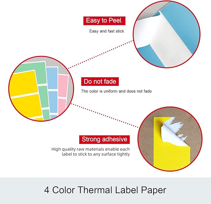 Misofuki 2.25" x 1.25" White Direct Thermal Barcode Labels 1000 Pcs - Image 5
