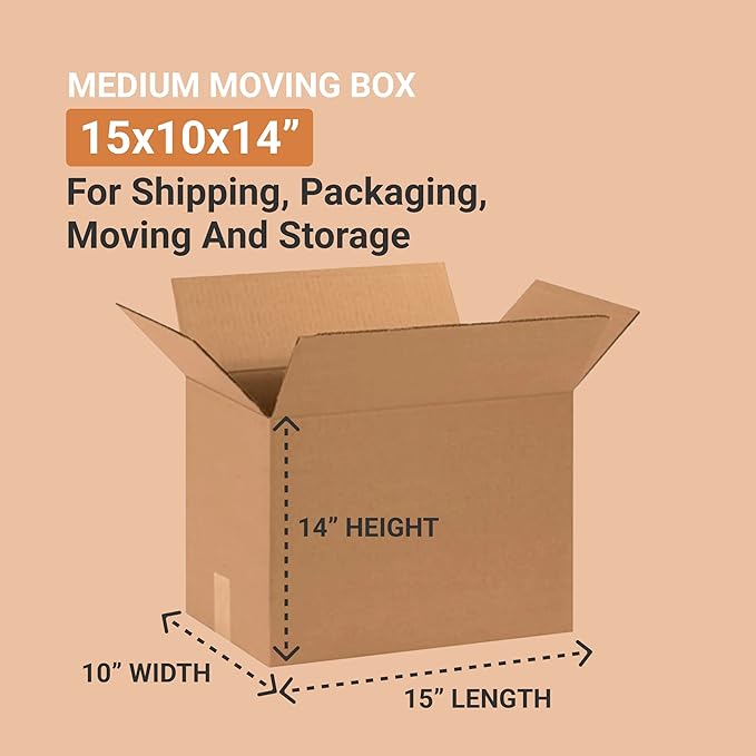 AVIDITI 15 x 10 x 14 Corrugated Cardboard Boxes, Medium 15"L x 10"W x 14"H - Image 3