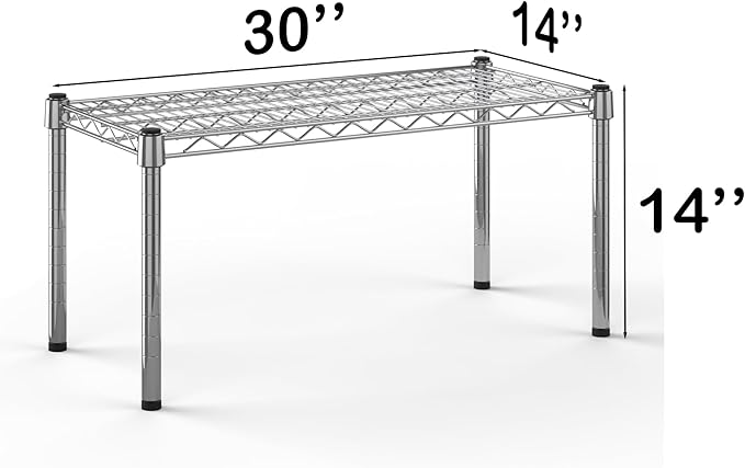 14''W x 30''L x 14''H Chrome Plated Wire Dunnage Rack | Off The Floor Storage - Image 3