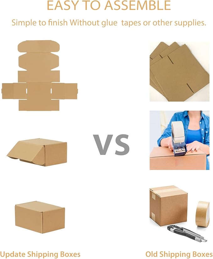 Trwcrt Shipping Boxes 6x4x3 Set of 20, Corrugated Cardboard Box - Image 6