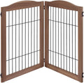 unipaws 44" Wide Dog Gate and Extension Kit, Free Standing Pet Gate, Wooden Dog by unipaws