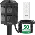 Outdoor Remote Control Power Strip, 50FT Extension Cord Waterproof, Independent by TiFFCOFiO