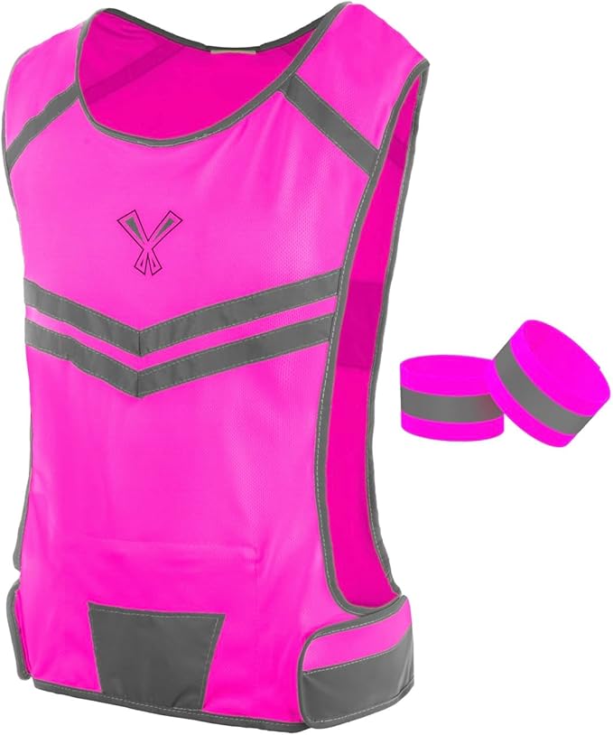 Running Reflective Vest, Inside Pocket & 2 Bands, High Visibility Reflective by 247Viz