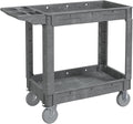 Utility Cart on Wheels, 2 Shelf Heavy Duty Plastic Rolling Cart, 550LBS by Xalvora