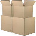 The Boxery Moving Boxes 4-Pack XX-Large | 24x24x24 inch Brown/Kraft Corrugated by TheBoxery