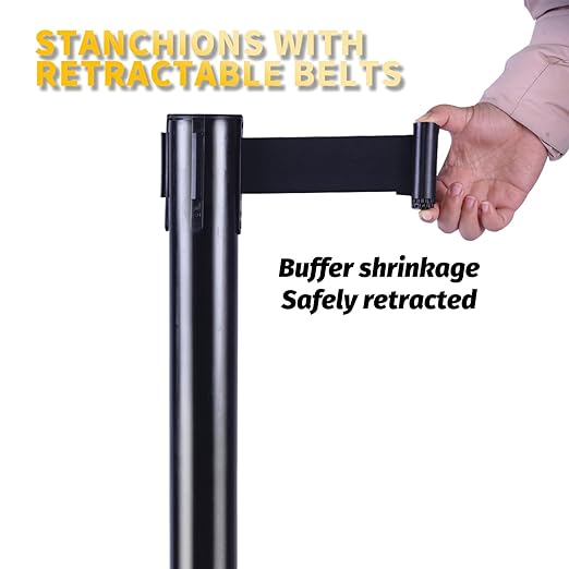 6PACK BESEA Crowd Control Stanchions Set Heavy Duty Crowd Control Barriers - Image 5