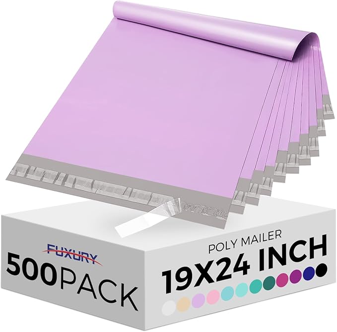 Fuxury Large Poly Mailers 19x24" 500 Pcs, Bulk Shipping Bags by Fuxury