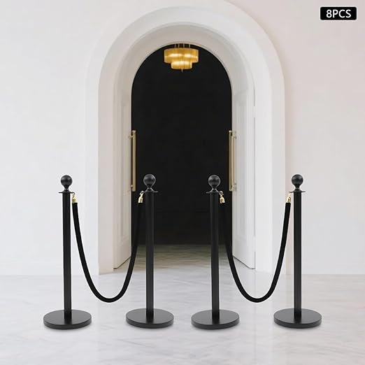 8 Pack Black Stainless Steel Stanchion Post - Image 5