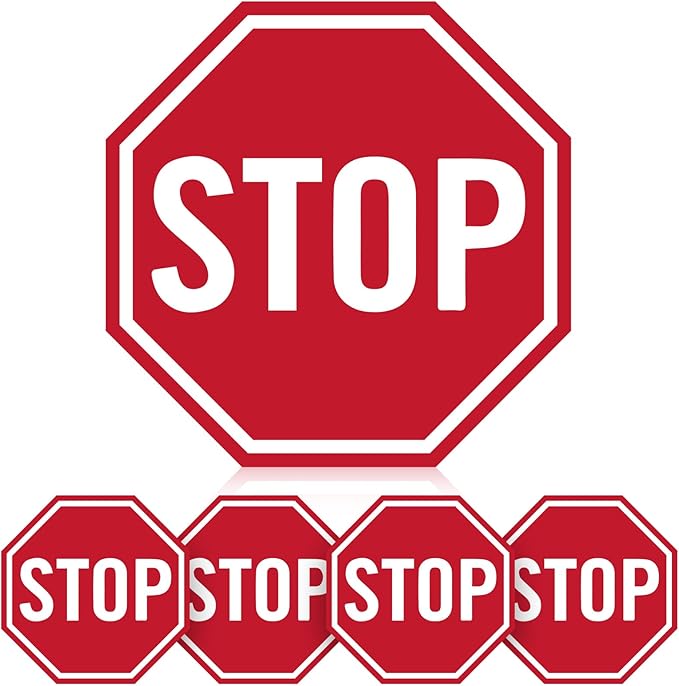 Nuanchu 5 Pcs Stop Floor Sign Stickers by Nuanchu