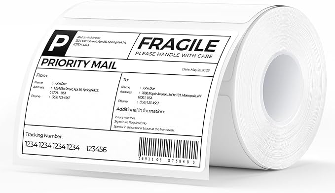 MUNBYN 4” X 3” Direct Thermal Labels, Strong Adhesive, Labels Paper by MUNBYN
