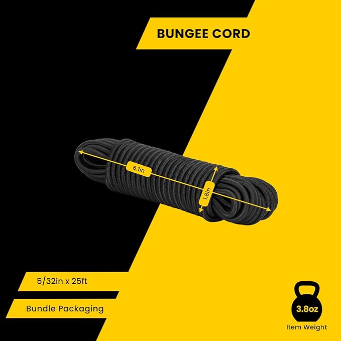 Bungee Cord Elastic Shock Cord 5/32" x 25' Bungee Rope - Image 2