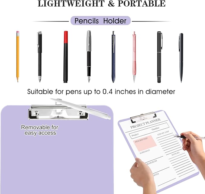 1 PCS Purple Clipboard with Pen Holder, Standard A4 Letter Size, Nursing Clip - Image 2