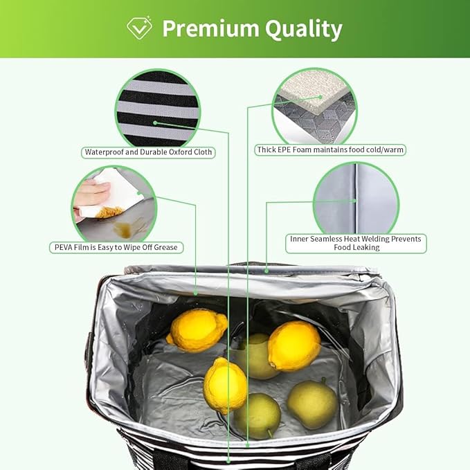 Iknoe Large Cooler Bag Collapsible 24 Can Insulated Bags Leakproof Lunch Cooler - Image 4