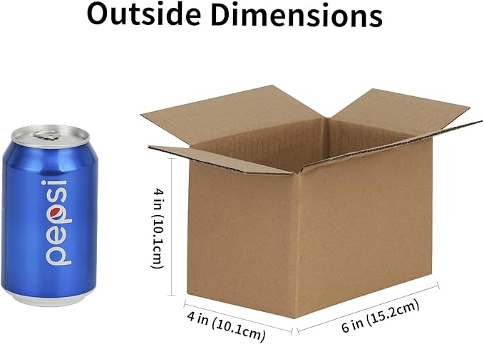 6x4x4 inches Shipping Boxes 50 Pack, Kraft Corrugated Small Cardboard Boxes - Image 2