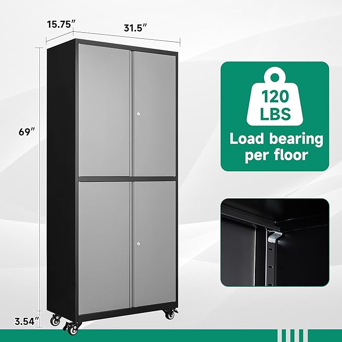 Letaya Metal Garage Storage Cabinet - Image 3