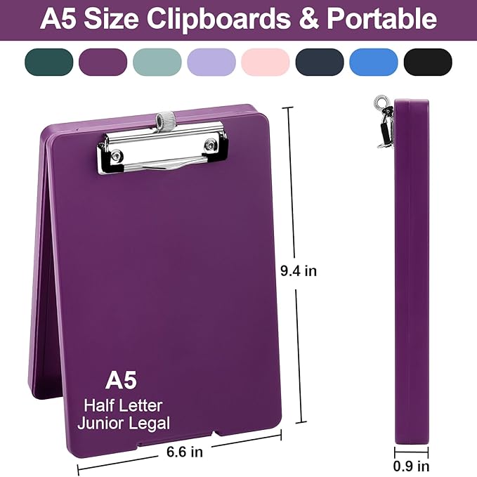 Small Clipboard with Storage, A5 Clipboards with Pen Holder, Half Letter Clip - Image 2