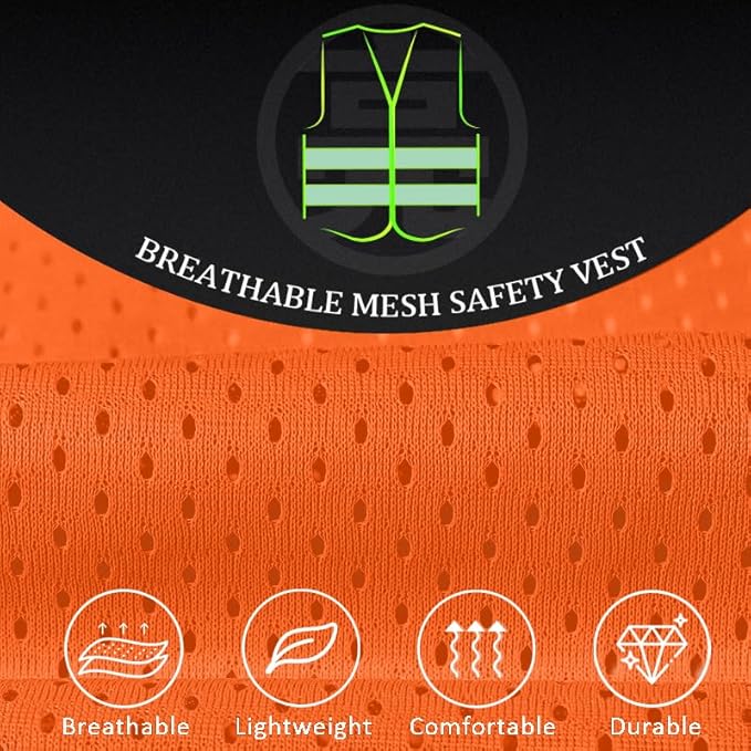 BeautyWill Custom Logo Safety Vest Class 2 High Visibility Reflective Vest - Image 8