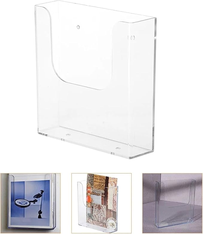 Clear Wall Mount File Display Rack Space Saving Acrylic Document Organizerss - Image 2