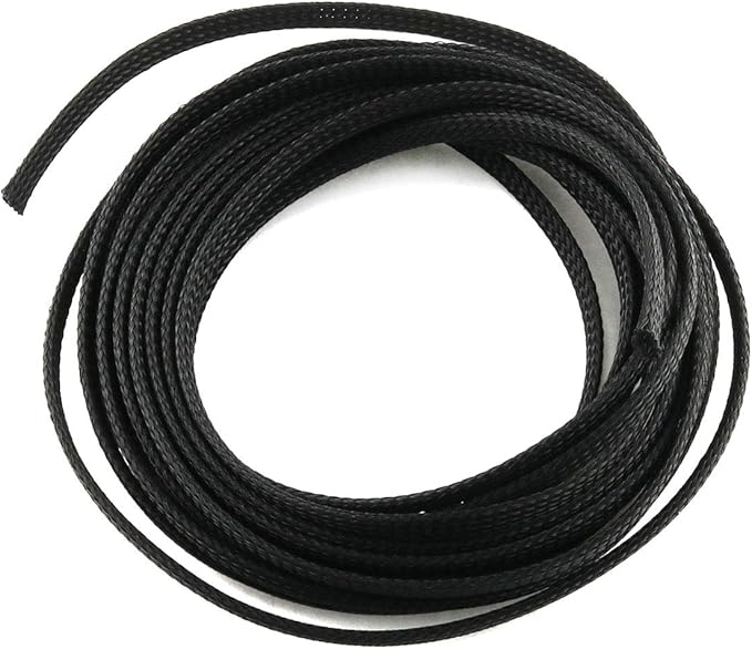 E-outstanding 5M/16.4ft Cable Sleeve Black Insulated Braided Sleeve 6mm / by E-outstanding