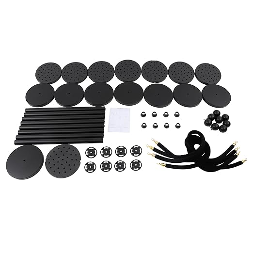Crowd Control Barriers Black Gold Stanchions Posts, 4 Black Ropes and 8pcs - Image 9