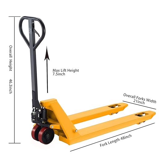 Tory Carrier Manual Pallet Jack Hand Pallet Truck 48" Lx21“W 5500lbs Capacity - Image 2