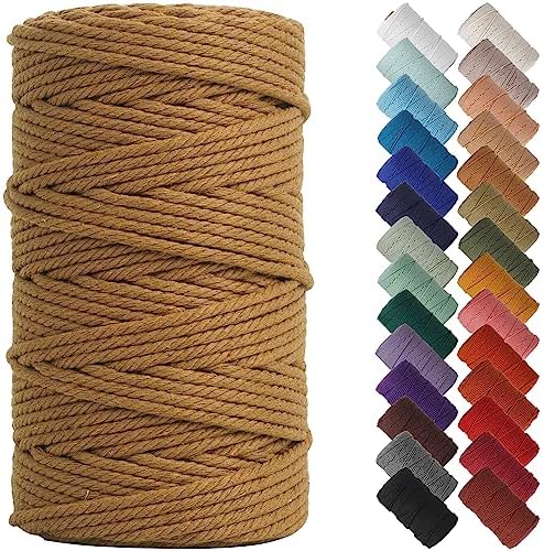 NOANTA Coffee Macrame Cord 4mm x 109yards, Colored Cotton Rope Macrame Yarn by NOANTA