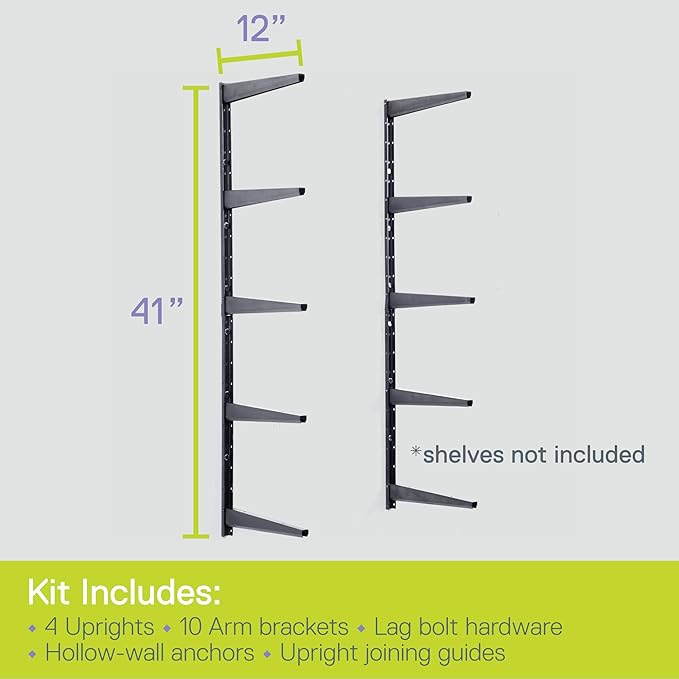 Minimalistic Black Shelf Brackets by Delta Cycle, Holds Up to 480 lbs, Modern - Image 3