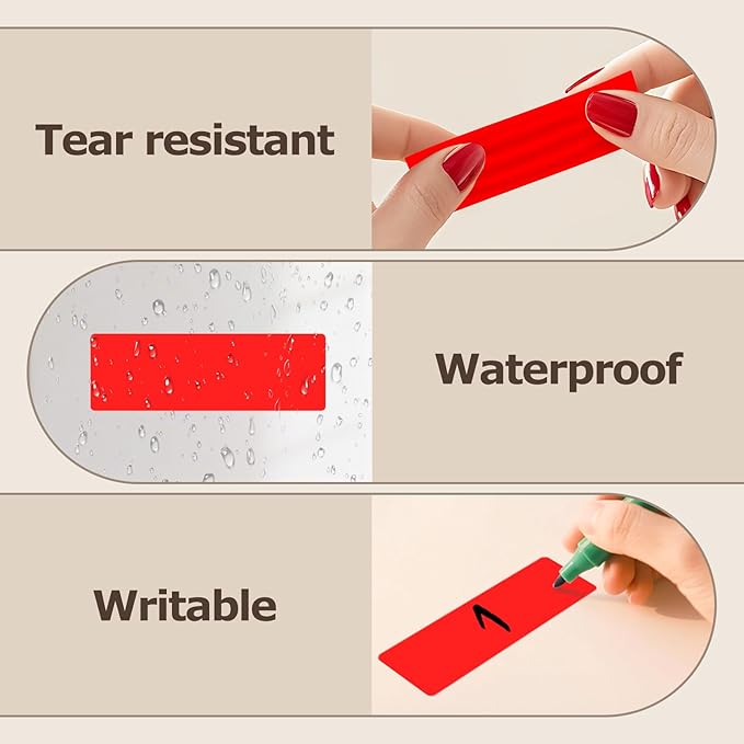 3 × 1 Inches Red Rectangle Color Coding Labels 1000 PCS, Self-Adhesive Writable - Image 7