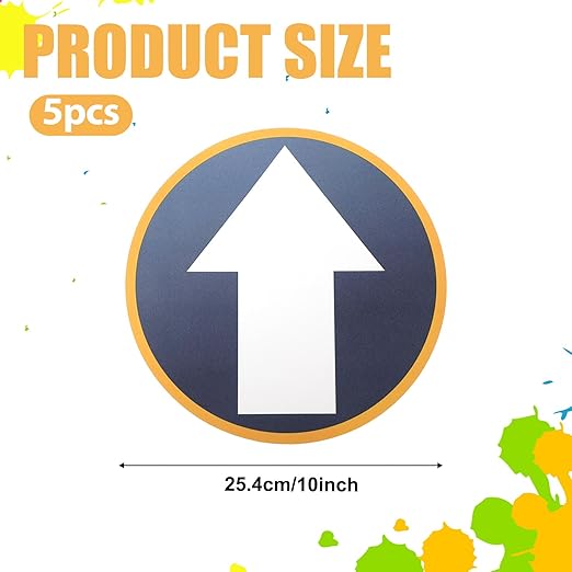 5PCS Arrow Floor Stickers Removable Adhesive Directional Sign Floor Decal - Image 2