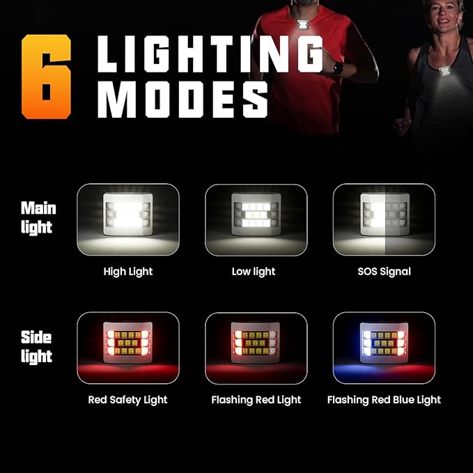 Running Lights for Runners, Clip on Flashlight, Rechargeable LED Safety Light - Image 2