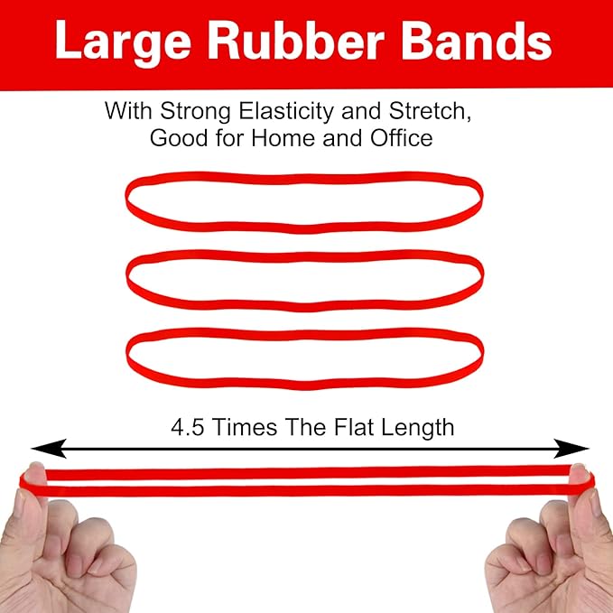 Large Heavy Duty Latex Rubber Bands 12 Inches Trash Can Bands Strong Elastic - Image 3