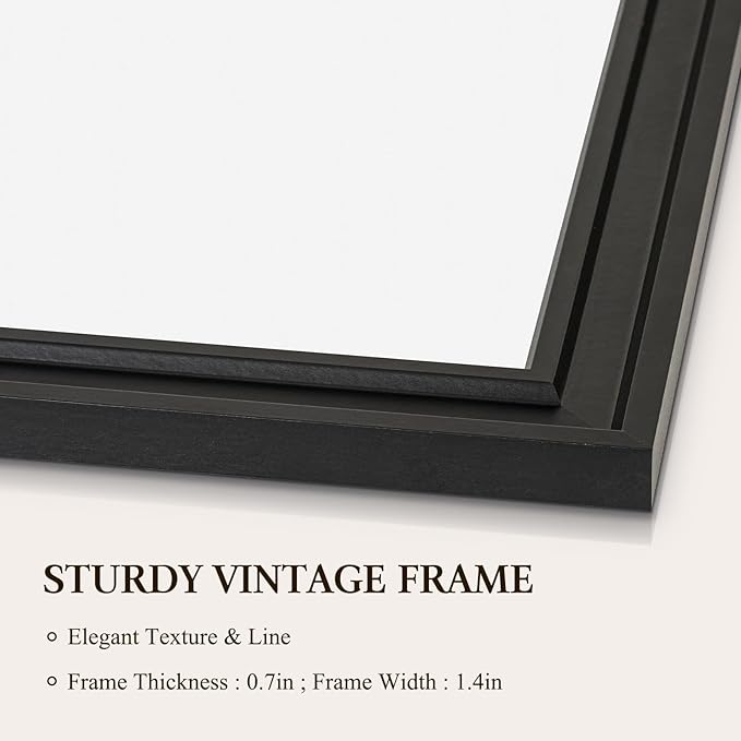 4 THOUGHT Dry Erase Board, 18 x 24 in Magnetic Whiteboard Black Vintage Wood - Image 2