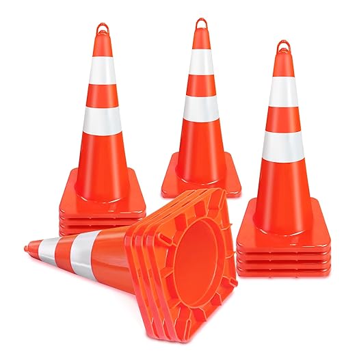 Traffic Cones 28 inch Orange 12 Pack by StrLon