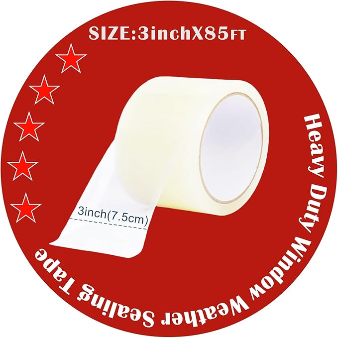 Transparent Window Weather Sealing Tape, 4-Inch x 85FT, Windows and Shower - Image 2