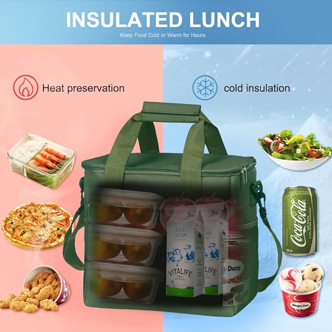 Iknoe Large Cooler Bag Collapsible 24 Can Insulated Bags Leakproof Lunch Cooler - Image 5