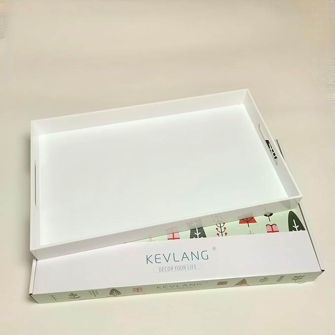 Glossy White Sturdy Acrylic Serving Tray - Image 7