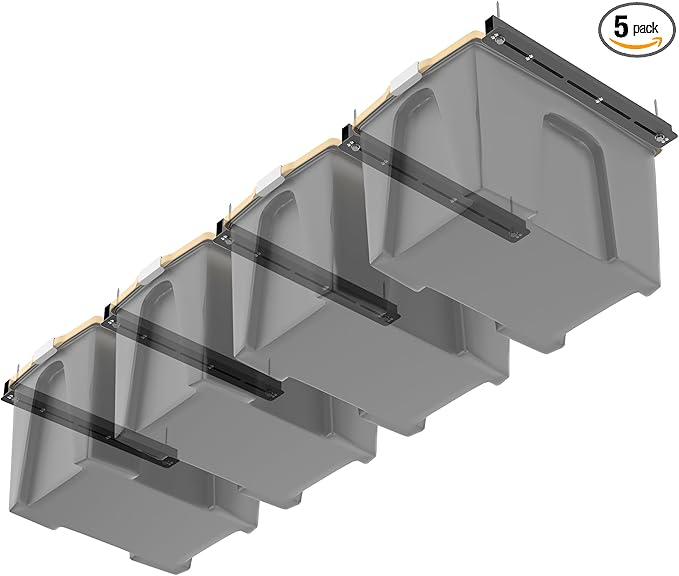 WALMANN Overhead Tote Storage Rails, Heavy Duty Garage Ceiling Bin Storage Rack by WALMANN