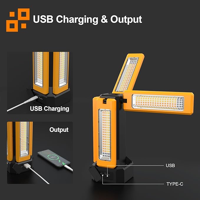 13200mAh Rechargeable Solar Work Light, IPX4 Waterproof - Image 3