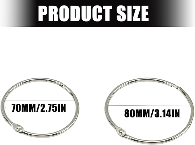 30Pcs Metal Binding Binder Rings Heavy Duty Document Rings - Image 4